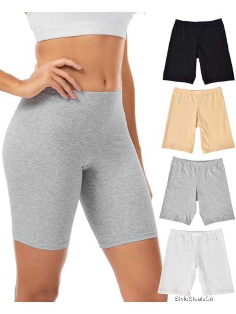 95% Combed Cotton Women's Boxer Briefs Anti Chafing Boy Shorts